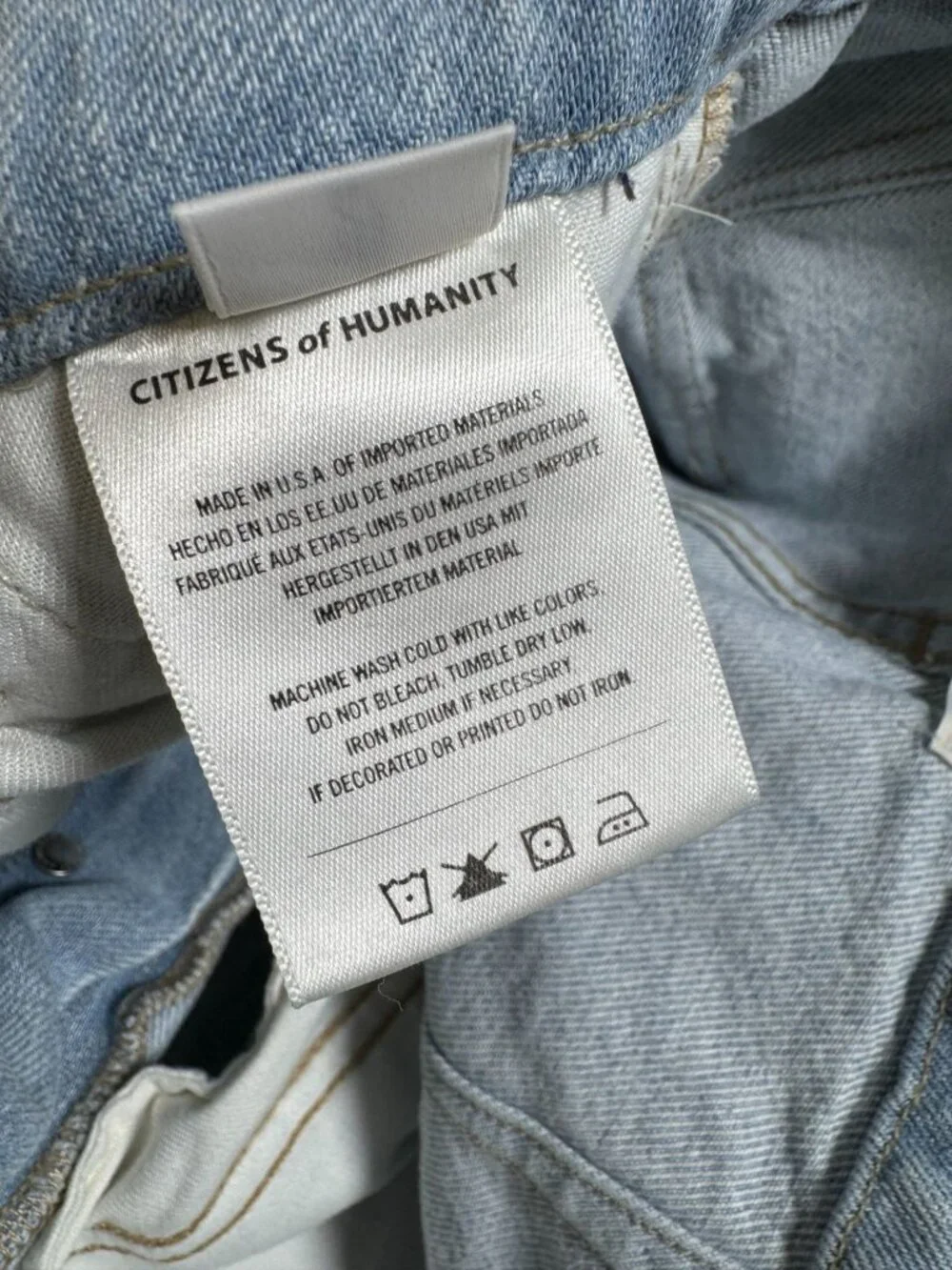 Citizens Of Humanity Surplus Gema High Rise Light Wash Cargo Jeans 28 Blue
